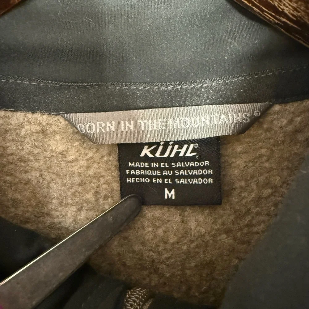 KUHL Revel Half Zip Fleece Pullover Kashmira Mens Medium Oatmeal Brown - Picture 3 of 10
